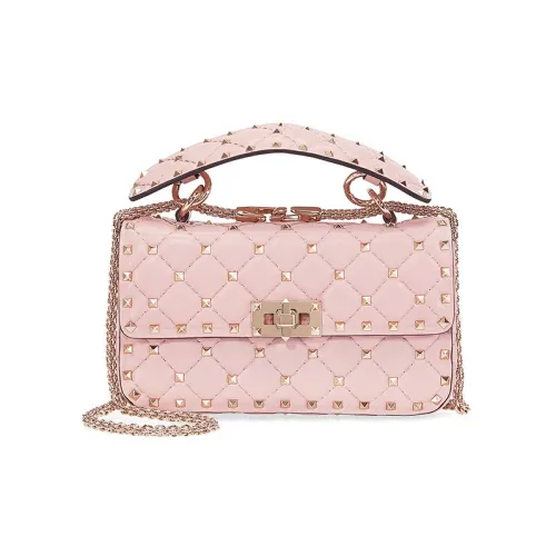 Valentino Rockstud Sheepskin Camera Сумка Сумка Сумка через плечо Сумка через плечо Маленькая Женская Светло-розовая