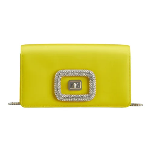 Roger Vivier Roger Vivier VIV Шелковый атлас Сумка с цепочкой Ручная Сумка Сумка через плечо Сумка на плечо Женская Желтая