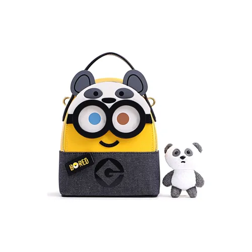 FION Minions Коллаборация Рюкзак из коровьей кожи Мини Женский Желтый Синий