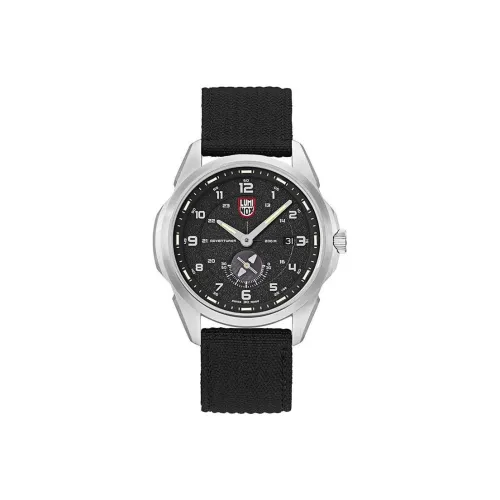 LUMINOX Кварцевый механизм Мужские часы Часы 42 мм Черный циферблат Корпус из нержавеющей стали Ремешок из холста