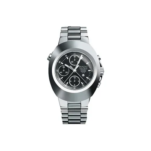 RADO Diamond Star Founder Collection Автоматический Механический Механизм Мужские Часы Циферблат Черный Ремешок из Нержавеющей Стали