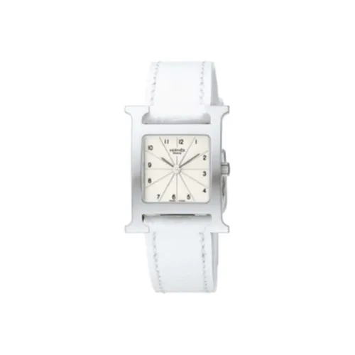 HERMES H HOUR Collection Наручные часы Кварцевый механизм Кожаный ремешок Белый циферблат Женские часы HH1,210.260 UBC
