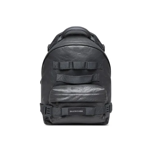 Balenciaga Army Fine Grained Овчина Сумка через плечо Рюкзак Маленький Мужской Угольно-черный