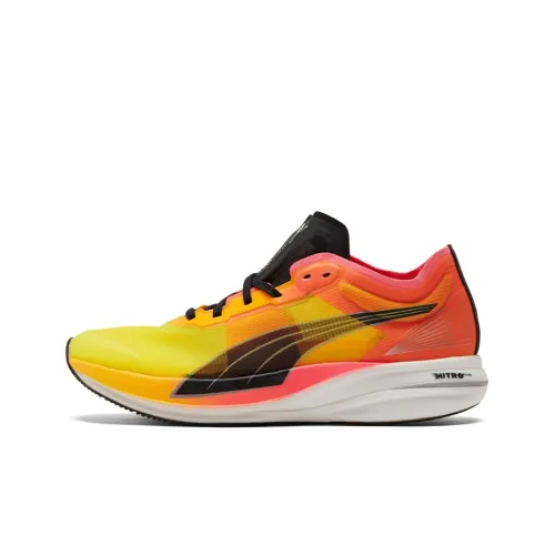 PUMA Deviate NITRO Elite Амортизирующие противоскользящие и устойчивые к истиранию низкие беговые кроссовки для женщин Sunset Red