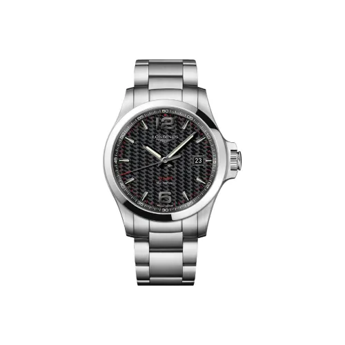 LONGINES Comcast Collection Кварцевый механизм Мужские часы 43 мм Черный циферблат Корпус из нержавеющей стали Ремешок из нержавеющей стали