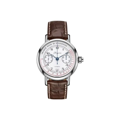 LONGINES Classic Vintage Автоматический Механический Механизм Мужские Часы 40 мм Белый Циферблат Корпус из Нержавеющей Стали Кожаный Ремешок