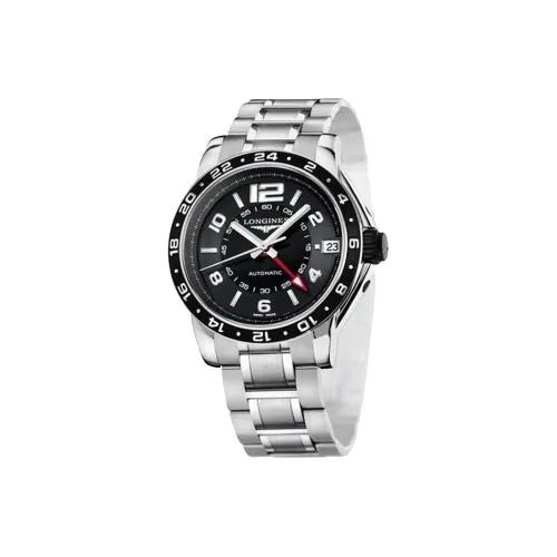 LONGINES Автоматический Механический Механизм Мужские Часы 42 мм Черный Циферблат Корпус из Нержавеющей Стали Ремешок из Нержавеющей Стали