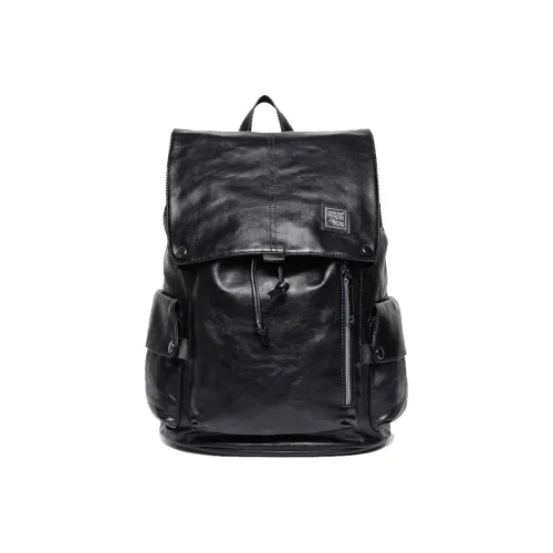 NOMK ПУ (полиуретан) Рюкзак Большой Мужской Черный