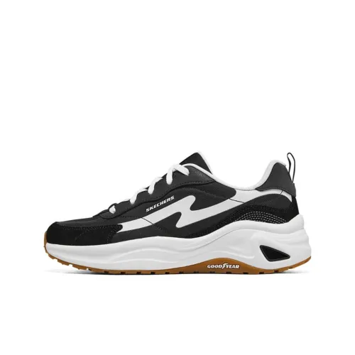 Skechers D'LITES Jogger Женские Черный Белый Низкий Топ Повседневный