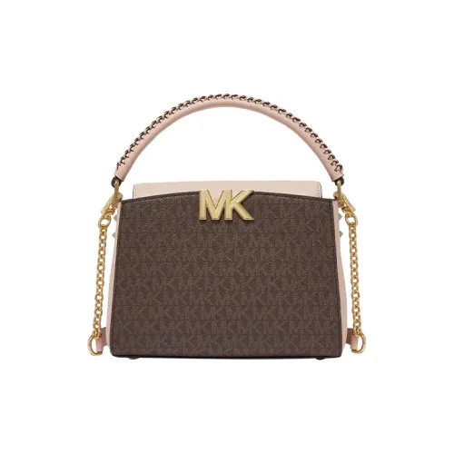 MICHAEL KORS Karlie Кожа Сумка через плечо Сумка на плечо Маленькая Сумка Женская Темно-коричневый и Нюдово-розовый