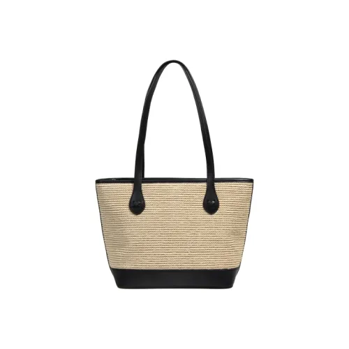 YOCAMU Микрофибра Синтетическая Кожа Соломенная Сумка Плетеная Сумка Сумка-тоут Сумка для покупок Сумка через плечо Женская Черная Коричневая