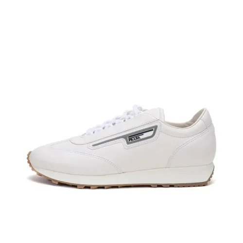 PRADA Дышащая Низкая Обувь Casual для Мужчин Белая