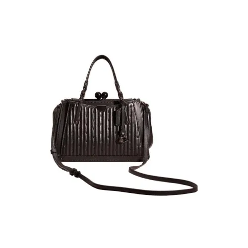 COACH Kisslock Напп-Кожа Сумка Маленькая Женская Черная