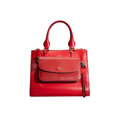 COACH Crosby Кожа Тоут Сумка Сумка для покупок Сумка Сумка через плечо Сумка через плечо Большая Женская Красная