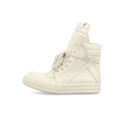 RICK OWENS RO Geobasket Высокие Топы Стильные Скейтбординги Женские Экрю