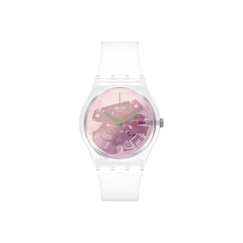 Swatch Quartz Механизм Женские часы 34 мм Черепный циферблат Пластиковый корпус Часы Силиконовый ремешок
