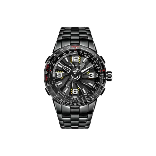 REEF TIGER Aurora Collection Turbine Автоматический Механический Механизм Часы Мужские Черный Циферблат RGA3059G H