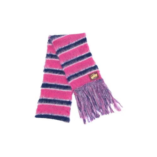 Marni Mohair Вязаные Шарфы Розовый Красный/Синий Мужской