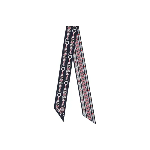 HERMES Шелковые шарфы Женские Морской синий Розовый Серый