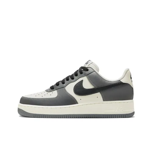 Nike Air FORCE 1 Slip-resistant Abrasion-resistant Lightweight Low-top Skateboarding Shoes Unisex White Gray Black Найк Эйр ФОРС 1 Устойчивый к скольжению Устойчивый к истиранию Легкий Низкий верх Скейтбординг Кроссовки Унисекс Белый Серый Черный