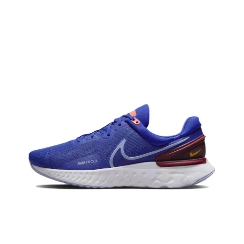 Nike React Miler 3 Амортизирующие противоскользящие устойчивые к истиранию низкий топ беговые кроссовки мужской синий красный
