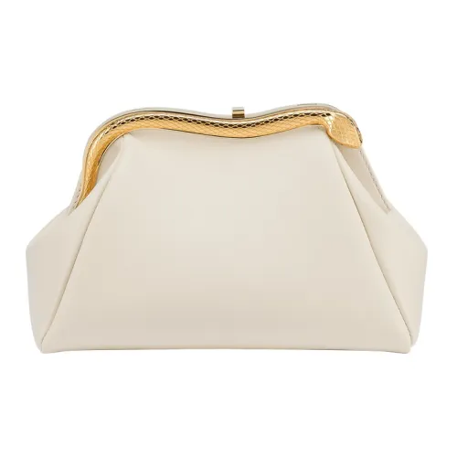 BVLGARI Serpentine Коровья кожа Сумка через плечо Клатч Маленький Женский Айвори белый