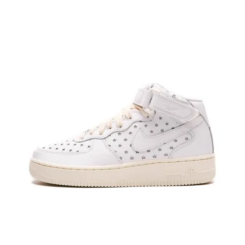 Nike Air Force 1 Slip Resistant Abrasion Resistant MID Топ Скейтборд Кроссовки Женские Белые Серые