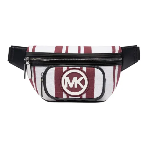 MICHAEL KORS Hudson Холст Бананка Маленький Мужской Белый Бордовый Черный