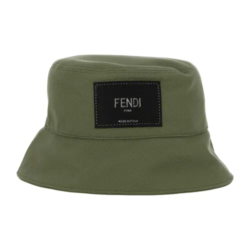 FENDI Cotton Bucket Hats Зеленый Унисекс