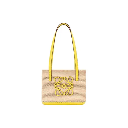 LOEWE Совместное издание Basket Ткани вязаные Волокно рафии с Коровья кожа