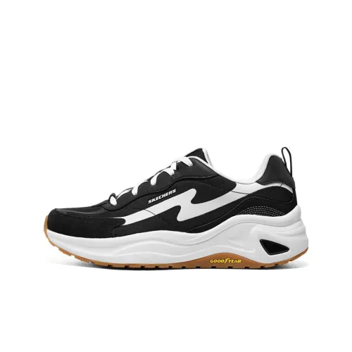 Skechers D'LITES WAVE Croissant Panda Обувь Низкий Топ Повседневный Мужской Черный Белый
