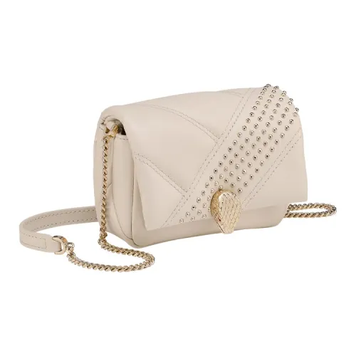 BVLGARI Serpenti Cabochon Телячья кожа Сумка через плечо Мини Женская Айвори Белый