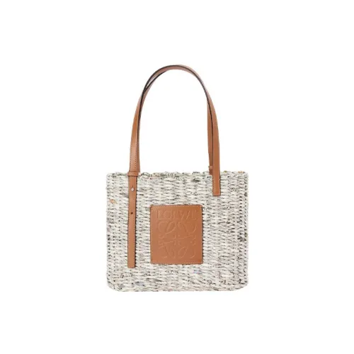 LOEWE Basket Ткани вязаные Бумага с Коровья кожа Тоут Сумка Сумка для покупок Сумка на плечо Сумка Маленькая Женская Коричневая