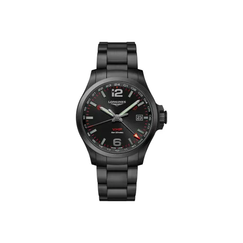 LONGINES Comcast Collection Кварцевый механизм Мужские часы Черный циферблат PVD покрытие Корпус часов PVD покрытие Ремешок