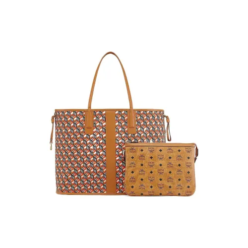 MCM Покрытый холст кожа плечо сумка большая женская