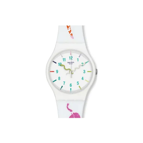Swatch Quartz Механизм Мужские часы Белый циферблат