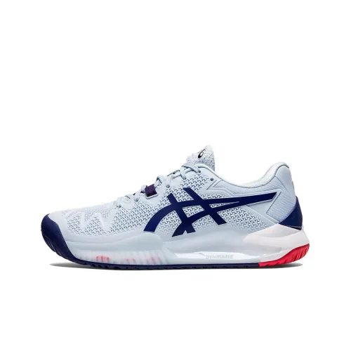 Asics Gel Resolution 8 Low Топ Теннисные Кроссовки Женские Светло-Синие