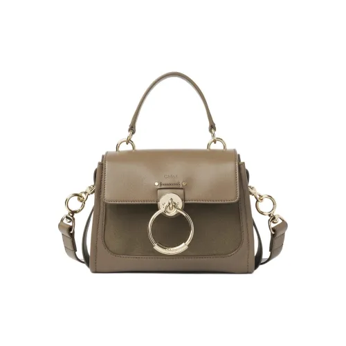 Chloe Tess Suede And Shiny Calfskin Crossbody One Shoulder Bag Mini Women's Army Green Члои Тесс Замша И Блестящий Телячья Кожа Через плечо Одно Плечо Сумка Мини Женская Армейский Зеленый