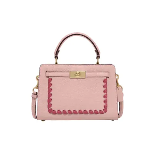 COACH Lane Утонченный Каменная Кожа Пэчворк Гладкая Кожа Сумка Сумка через плечо Сумка через плечо Маленькая Женская Розовая