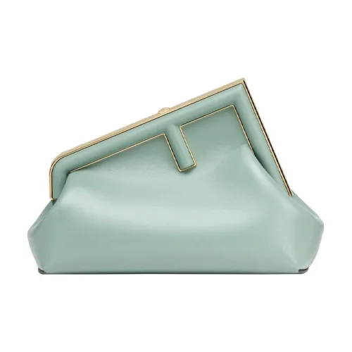 FENDI First Sheepskin Crossbody Clutch Small Women's Mint Green
