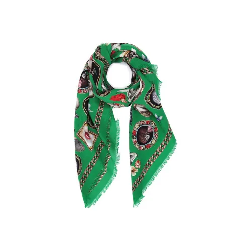 Alexander McQueen Шарфы из шерсти Wool Knit Зеленые Женские