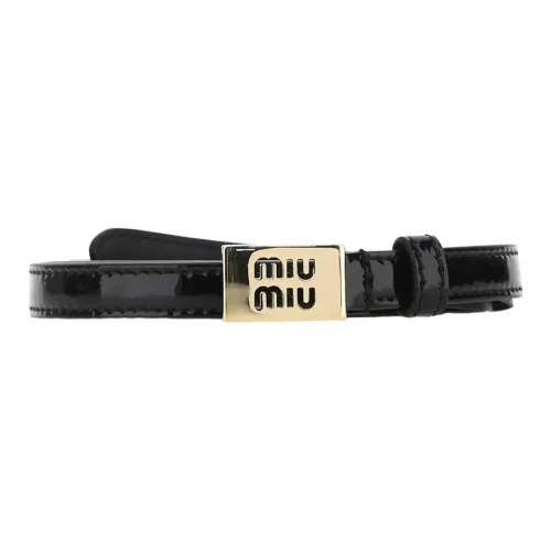 MIU MIU Кожаные ремни, черный, унисекс
