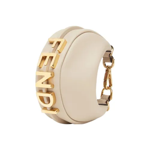 FENDI Nano FENDIgraphyПодвеска Из Кожи Бежевого Цвета