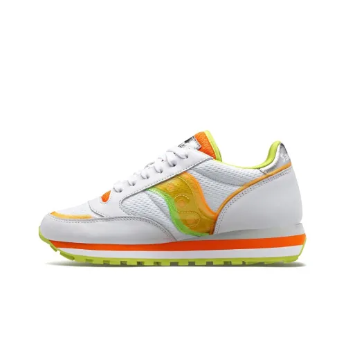 Saucony Jazz Triple Low Топ Беговые кроссовки Женские Белый Желтый Оранжевый Стандарт M