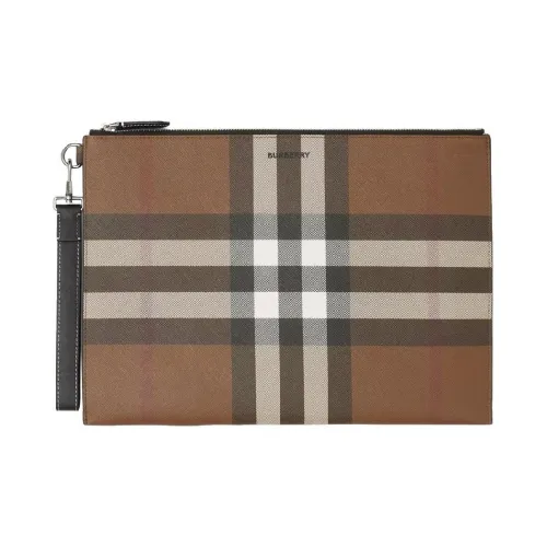 Клатч Burberry из кожи с отделкой стандартный унисекс коричневый