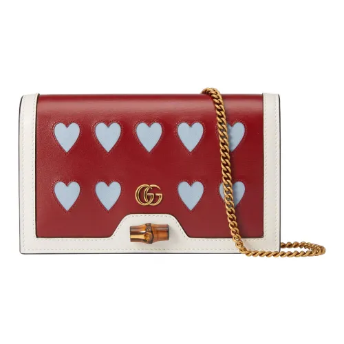 GUCCI Diana Кожа Сумка Сумка через плечо Сумка через плечо Мини Женская Красная Синяя