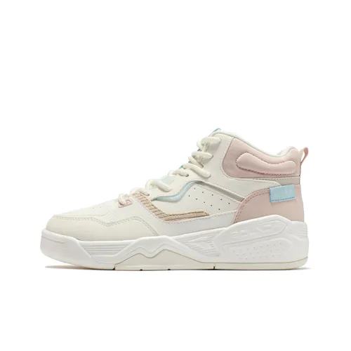 361° Износостойкие Нескользящие и Дышащие Высокие Кроссовки для Скейтбординга Женские Розовые Белые