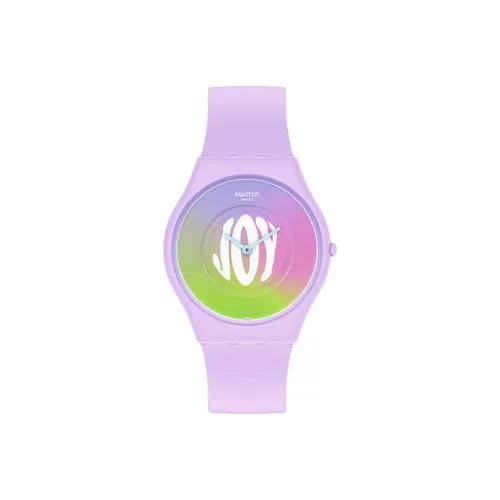 SWATCH SKIN Collection Кварцевый механизм Унисекс Часы 34 мм Фиолетовый Циферблат Часы Биокерамика Корпус Часы Силиконовый Ремешок