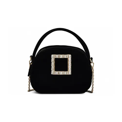 Roger Vivier Roger Vivier VIV Бархат Сумка через плечо Сумка Мини Женская Черная