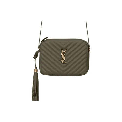 SAINT LAURENT LOU Лоскутное шитье Телячья кожа Camera Сумка Сумка через плечо Сумка на плечо Женская Серый и Хаки